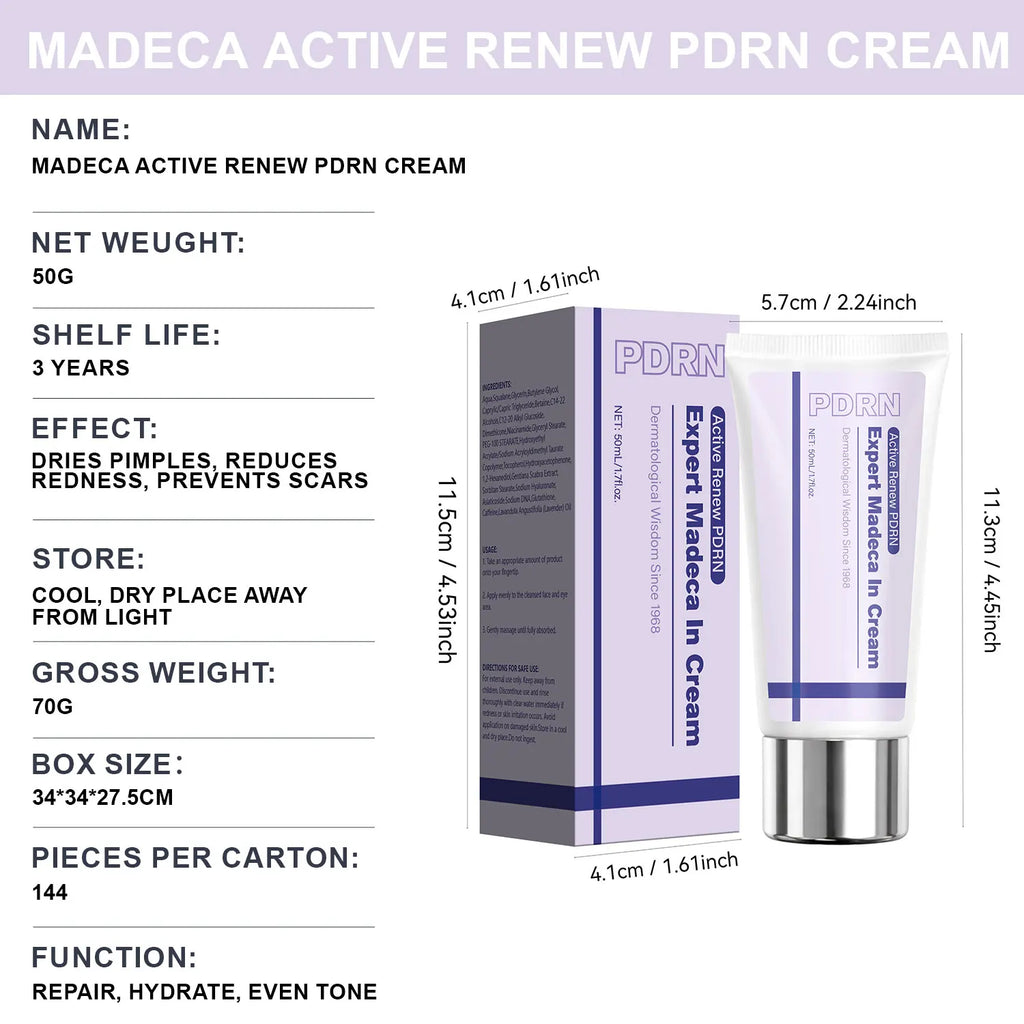 Centella Face Cream Deep Hydration Renew PDRN Cream 50ml, Soothes and Firms The Skin,Moisturizing PDRN Cream for Women