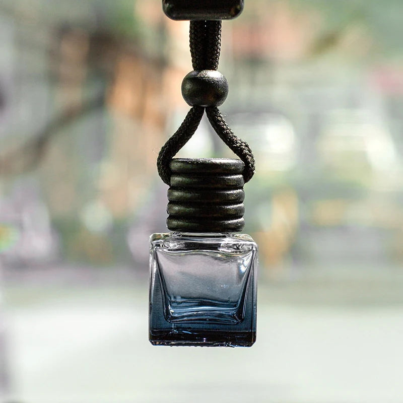New 1Pc Black Cap Dyed Square Cap Empty Bottle Car Essential Oil Diffuser Fragrance Air Freshener Scent Perfume Bottle Ornament