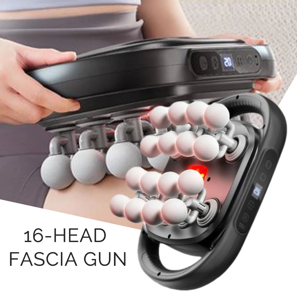 16 Massage Heads Massage Gun Wireless Fascia Gun High Frequency Vibration Back Waist Massager Massager Neck Shoulder Masajeador
