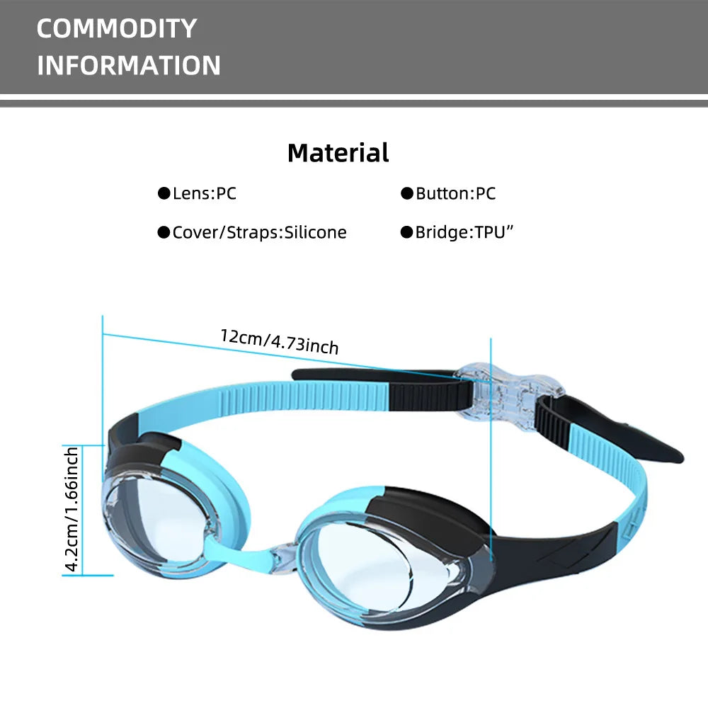 Kids Swimming Goggles Waterproof Swim Eyewear Glasses Anti-fog&Leak Girls Boys Youth Quick Adjustable Strap Age 3-14 Years Old