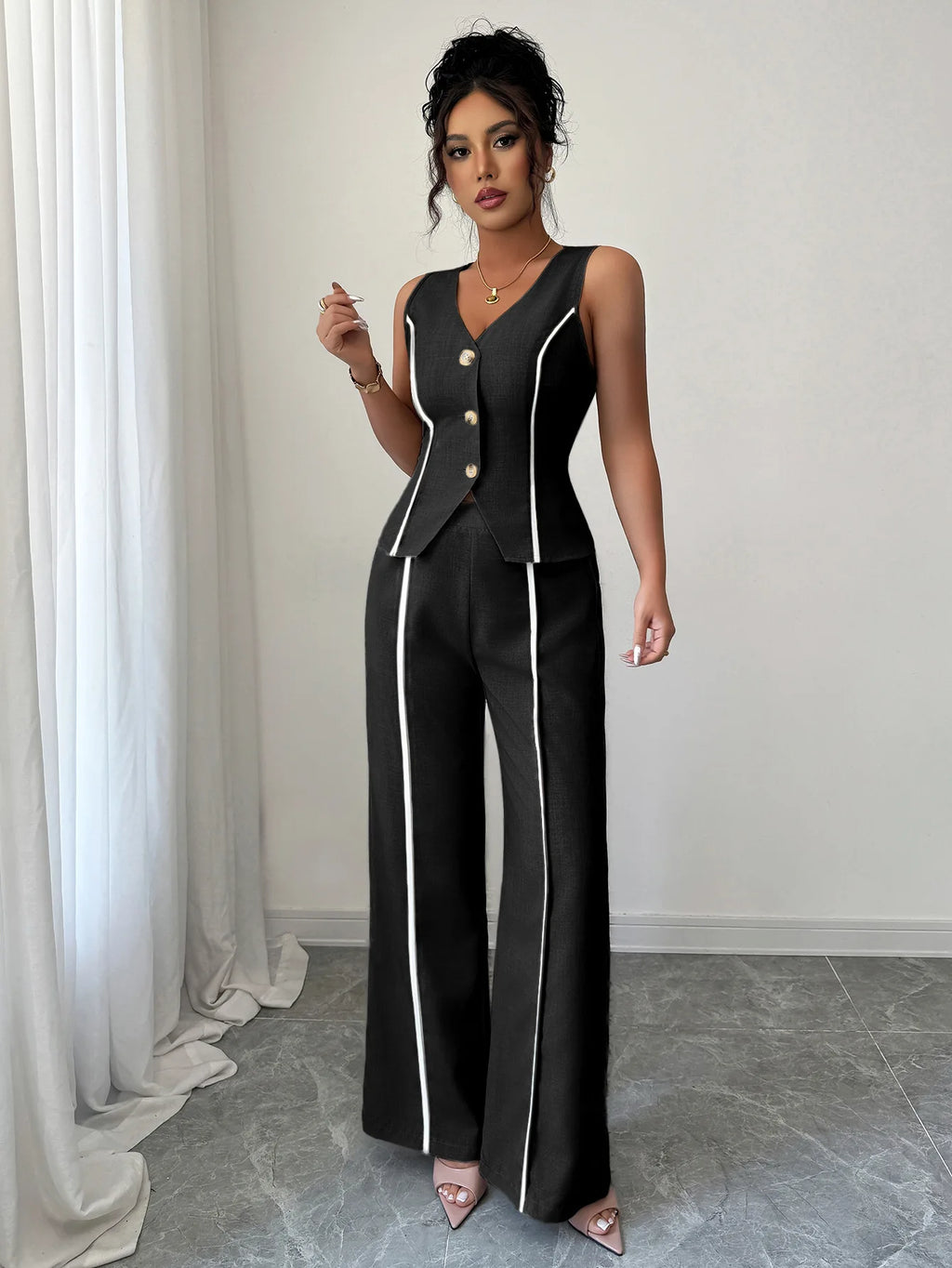 Women's 2026 Spring/summer Casual Chic Urban Hot Girl Color-block Sleeveless Blazer Set Wedding Dress Femme Clothes Lace Beach
