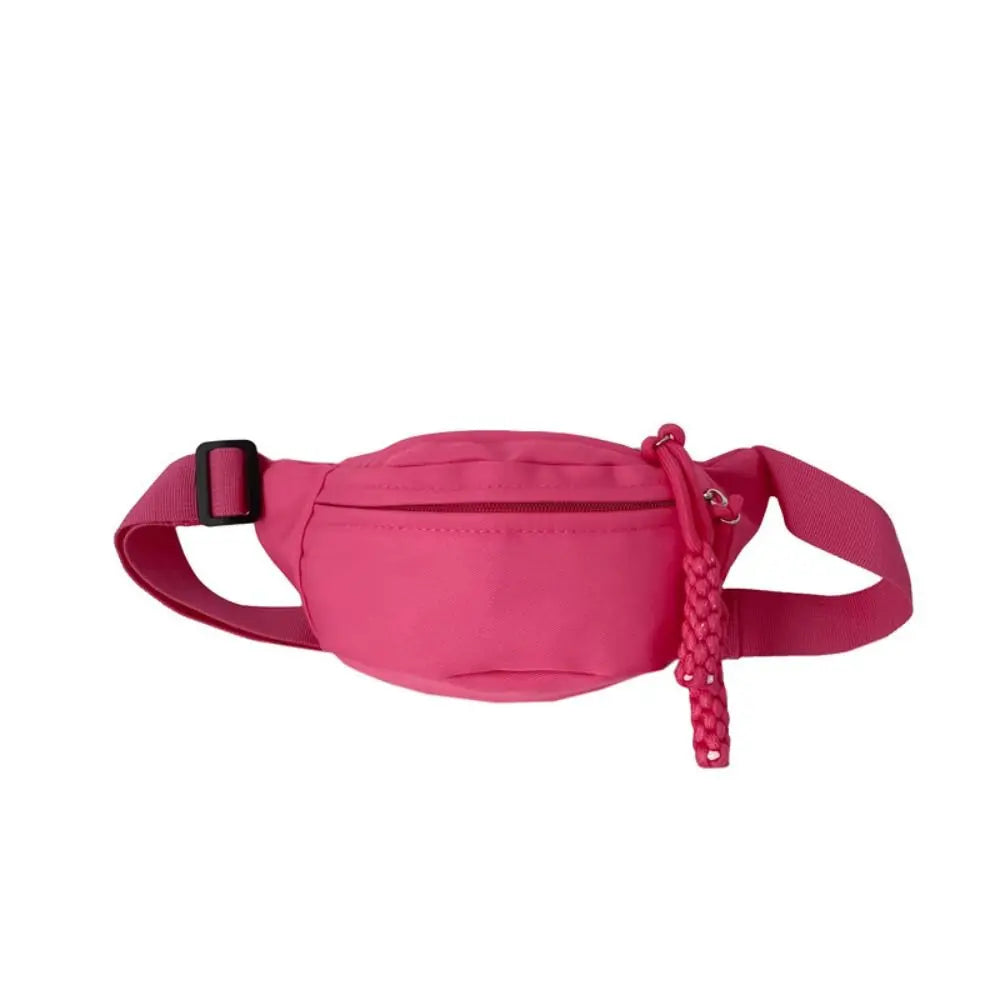 Fashion Canvas Children Bag Solid Color Large Capacity Crossbody Bag Zipper Water Proof Shoulder Bag