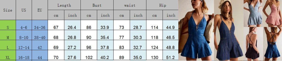 Women Summer Y2K Retro V-Neck Denim Shorts Jumpsuits Cross Bow Tied Zip-up Backless Loose Wide Leg Flare Playsuit Cute Rompers