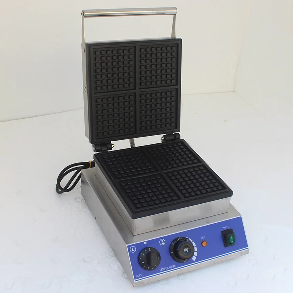 Commercial Waffle Maker Electric Muffin Thermal Lattice Cake Making Machine Square Four-piece Lattice Waffle Machine