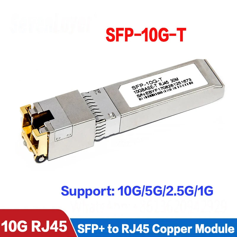 10G SFP+ Module 2.5G Copper SFP Modules Optical Port Turn to RJ45 Ethernet Port Gigabit 1000M Transceiver Module