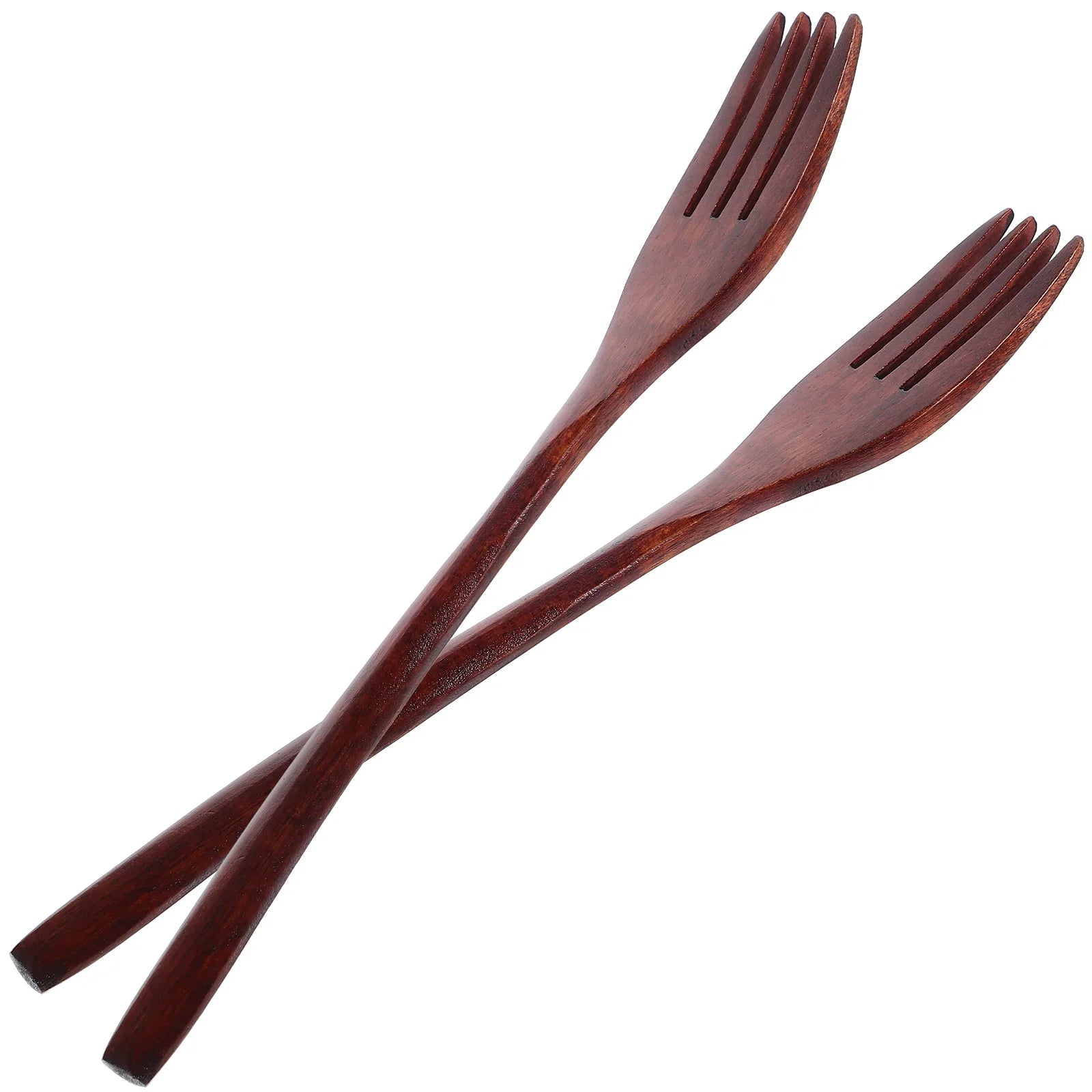 2pcs Long Handle Wooden Fork Kitchen Gadgets Tableware Natural Forks Set Eco Friendly Mixing Fork Cooking Wood Fork Cookware