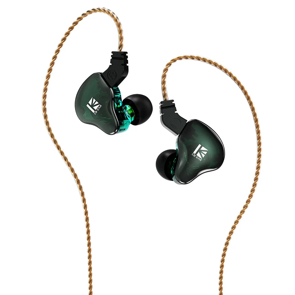 KBEAR KS2 IEM In Ear Stereo Bass HiFi Earbuds Noise Reduction High Resolution with Detachable Cable,Suitable for Running,Gaming