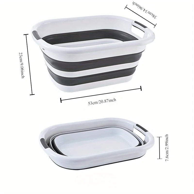 Multi-Functional Foldable Storage Basket,Laundry Hamper, Pet Bathing Tub,Space-Saving Organizer for Shower Gaps,Laundry Baskets