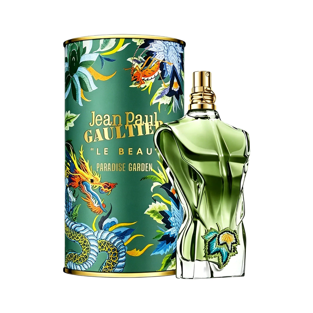 Jean Paul Gaultier Le Beau Paradise Garden Eau De Parfum for Men - Long Lasting Fresh Woody Aquatic Men's Cologne with Coconut Water, Green Fig & Sandalwood - Designer Fragrance Spray