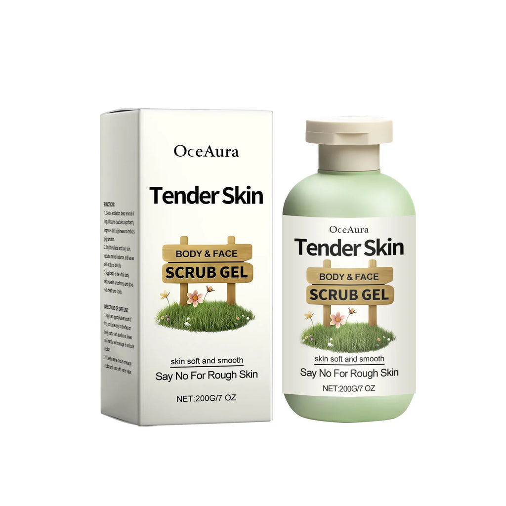 OceAura Tender Skin Scrub Gel Dead Skin Removal Deep Cleansing Smoothing Skin Renewal Refreshing Non Greasy Exfoliating Gel 200g