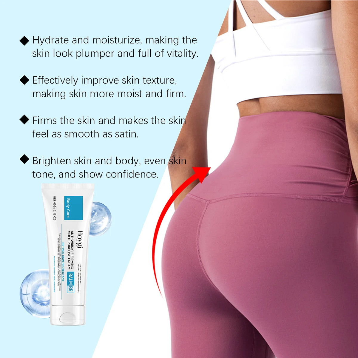 Body Firming Cream Moisturizing Improve Sagging Skin Repair Dryness Tightening Collagen Firming Vitamin B5 Body Butter Lotion
