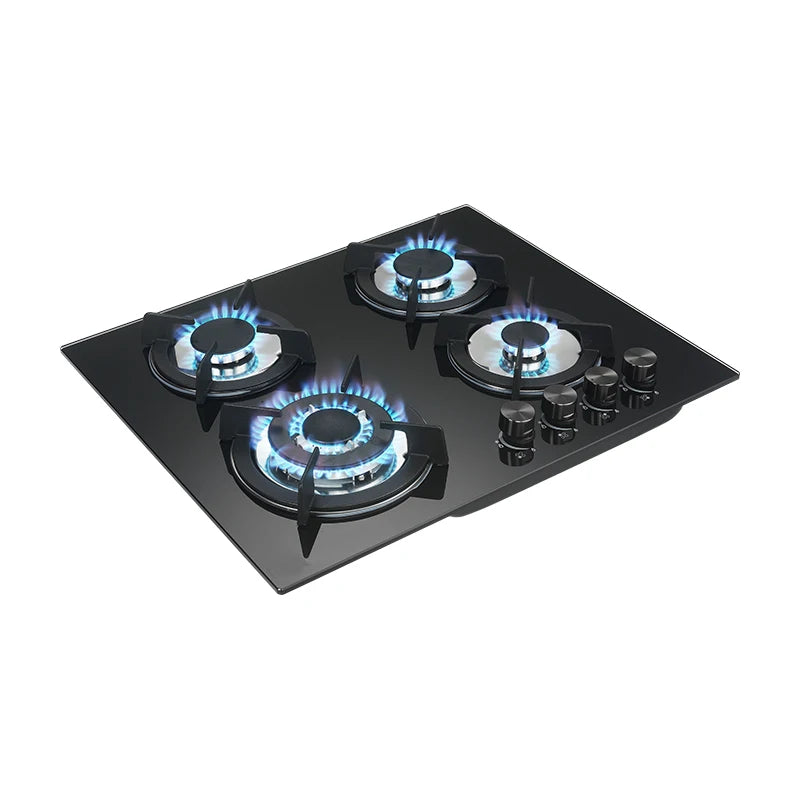 Built in Tempered Glass  Stove Gas Oven with 2 burner 13cm 2 burner Gas Cooking Stove Hob