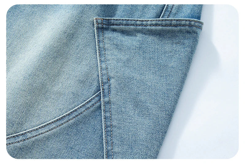 2026 Summer New Baggy Denim Shorts Fashion Casual Straight Harajuku Jeans Male Vintage Wash Drawstring Short Pants Streetwear