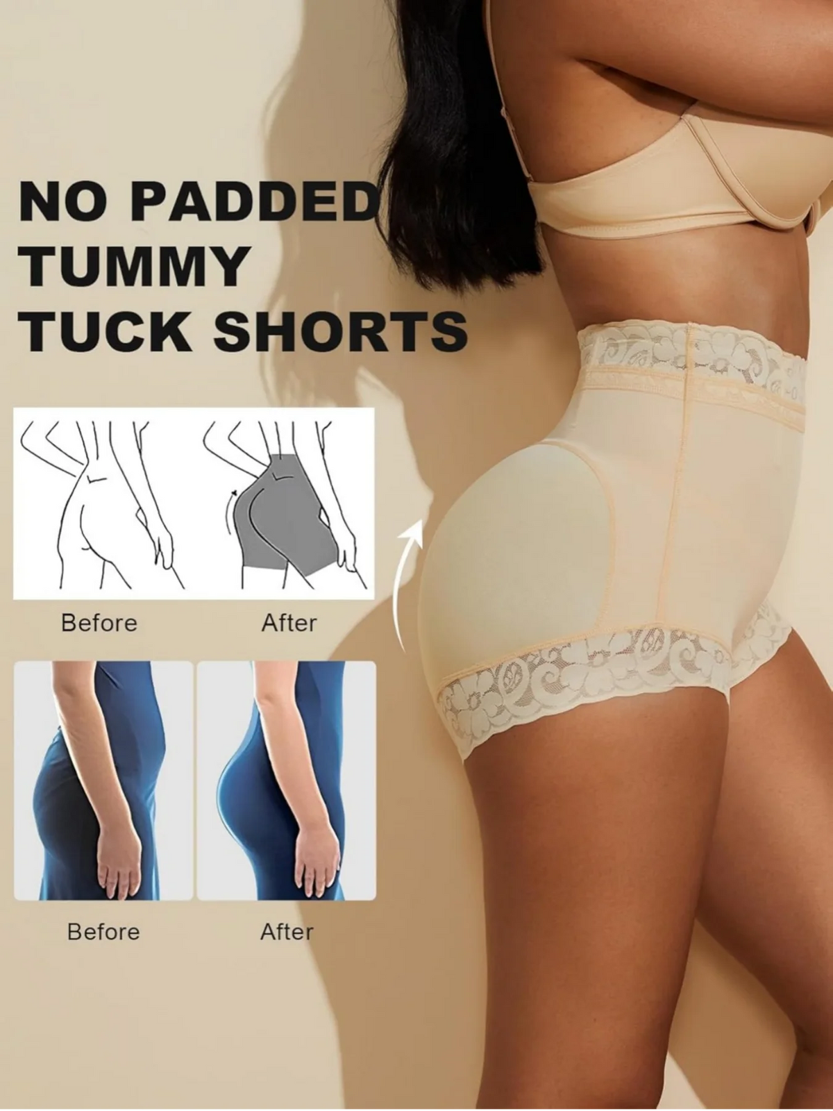 Women's Waisted Butt Lifting Shapewear Body Shaper Briefs with Tummy Control And Compression Shorts
