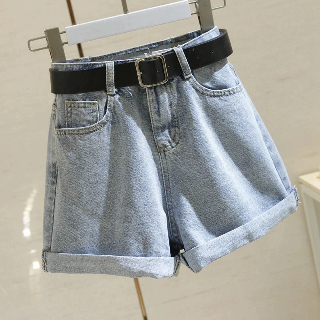 Summer Women Ripped Washed Hight Waist Denim Pants Short Bermuda Pant Casual Tassel Tight Five-point Stitch Street Wear Pants