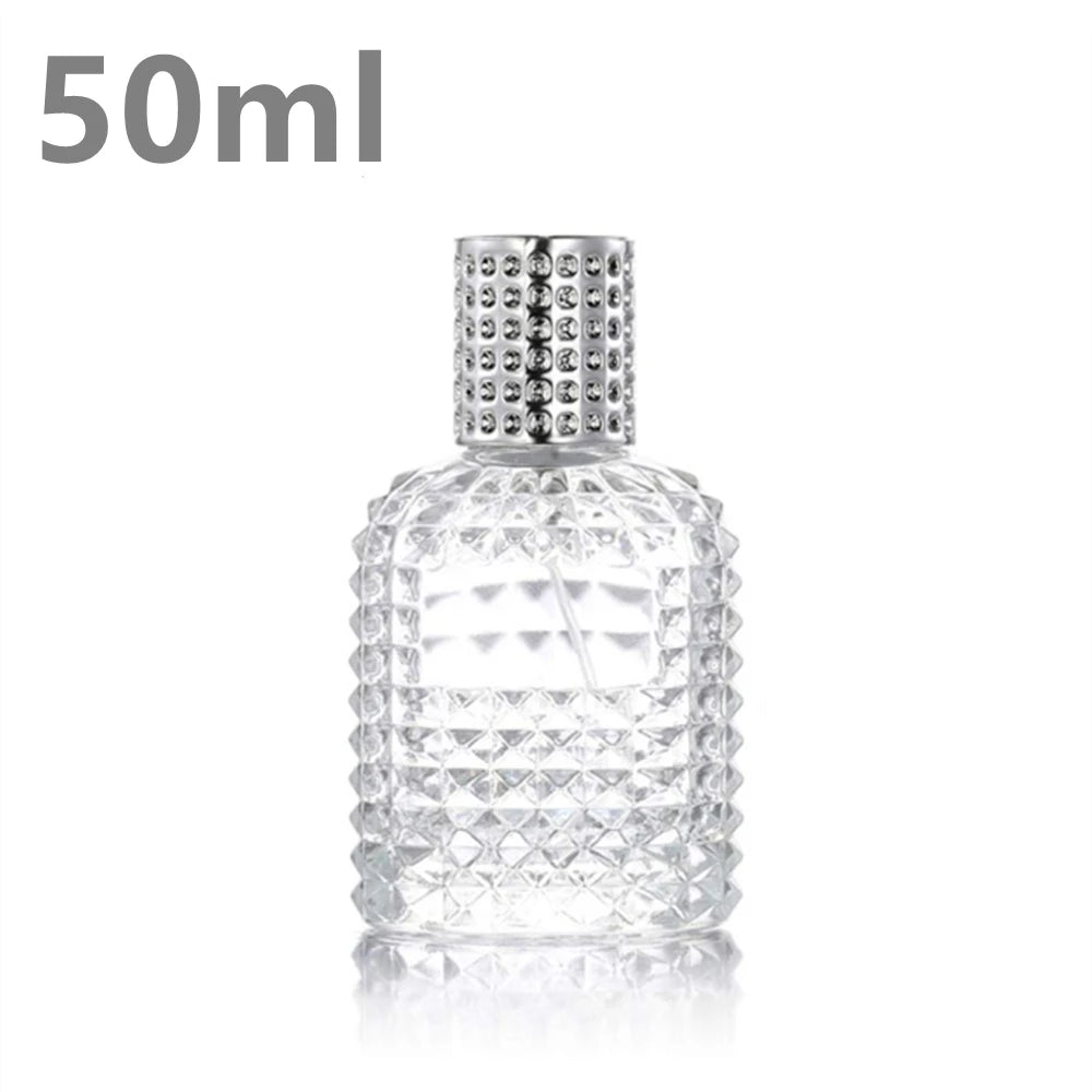 1pcs 30ml 50ml Luxury Crystal Glass Perfume Bottle Vintage Empty Portable Travel Refillable Rechargeable Spray Atomizer Women