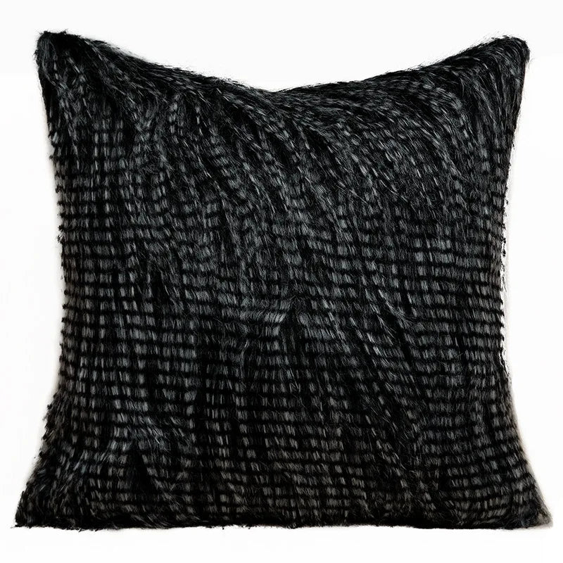 Modern Light Luxury Ice Velvet Black / Light Coffee Throw Pillowcase Woven Back Pillow Cushion Cover