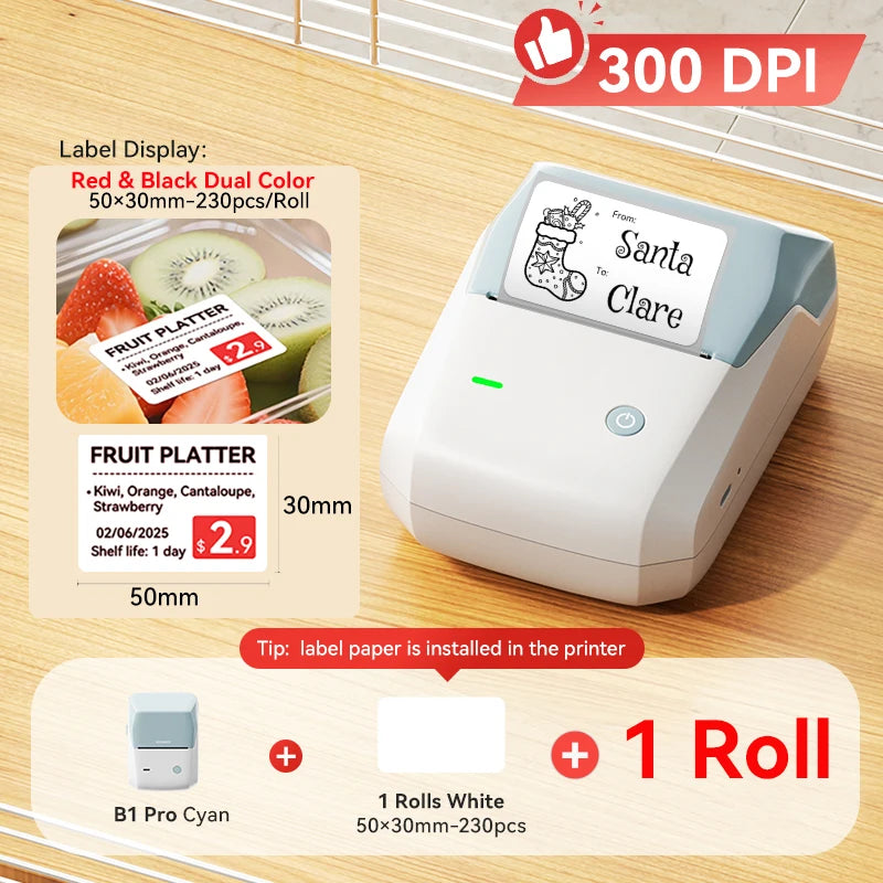 Niimbot B1/B1 Pro Inkless Label Printer Wireless Self-adhesive Label Maker DIY Price Tag Barcode Printing for Home Business