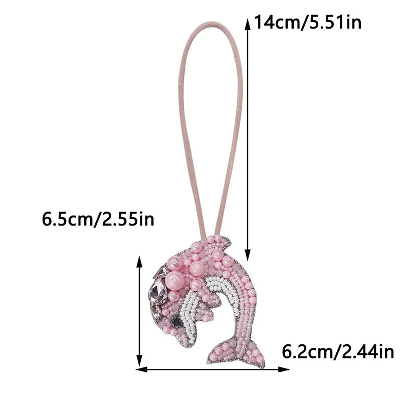3D Handmade Rhinestone Beads Bag Charm, Crystal Lanyard Patches Keychains, Hanging Rope Patches, Backpack Pendants Decor