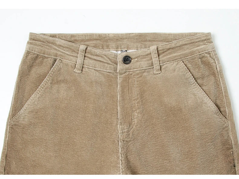 Corduroy Men's Business Casual Pants Fashion Comfortable Khaki Slim Straight Trousers Classic Male Brand Clothing Pants