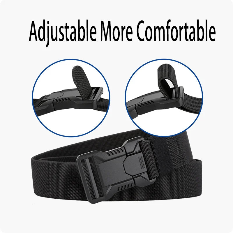 1Pcs Men's Canvas Belt - Sporty Style, Quick Release Plastic Buckle, Casual Training and Jeans Accessories