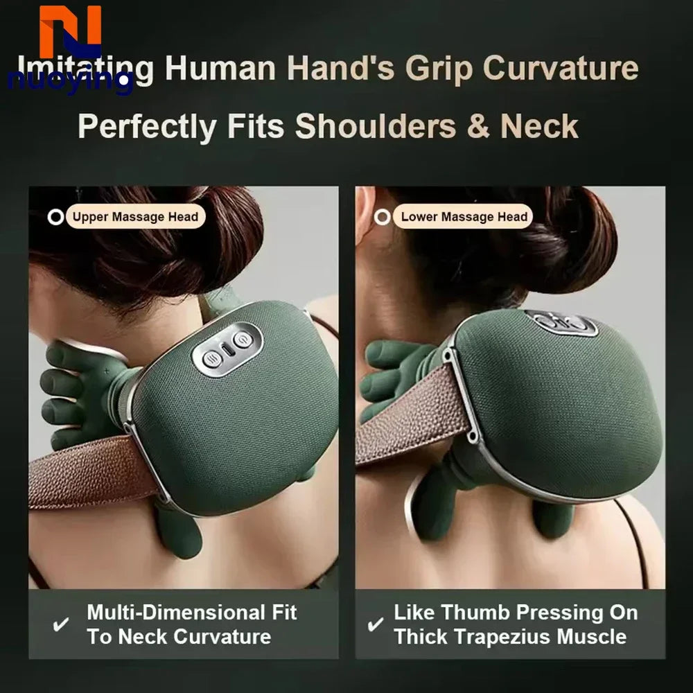 Portable Neck Shoulder Back Kneading Massage Shawl Wireless Body Relaxation Massager for Home Office Car Travel Use