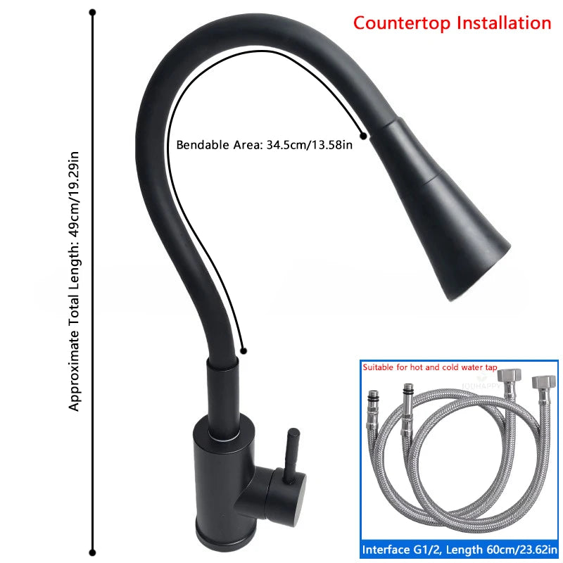 Cold and Hot Kitchen Sink Faucet Single Handle Washbasin Water Tap Deck Mounted Bathroom Basin Mixer Tap Home Accessories