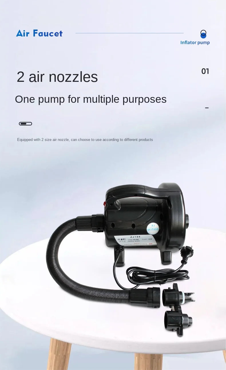 ZJ106 1200W Powerful High-powerhot Selling Marine High Pressure Inflatable Tent Inflatable Boat Inflatable Boat Pump 220V