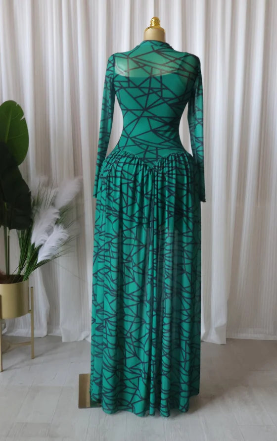 CM.YAYA Women Full Sleeve Printed O-neck Maxi Long Dress 2026 Evening Birthday Vacation Sexy Party Club Vestidos Dresses