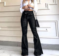 Jeans Women's 2023 Summer and Autumn New Versatile Casual Lace up High Waist Micro Elastic Flare Pants Wide Leg Pants