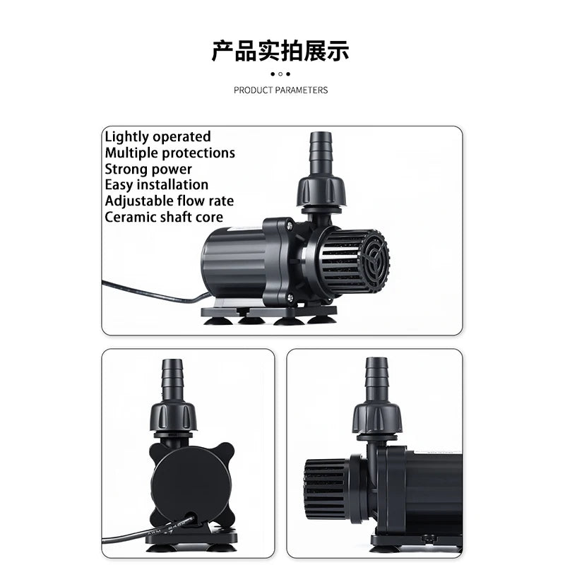 DC12V Brushless Direct-flow Water Pump for Garden Fountains Industrial Use Agricultural Irrigation Solar Water Supply EU Plug