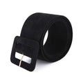 Fashion Women Velvet Belts Jeans Retro Wild Waistbands Strap Square Pin Buckles Belts