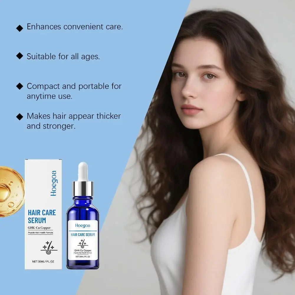 30ML Copper Peptide Hair Care Serum,For All Scalp Types Hair Strengthening Volumizing Nourishing Thicker Fuller Hair Essence