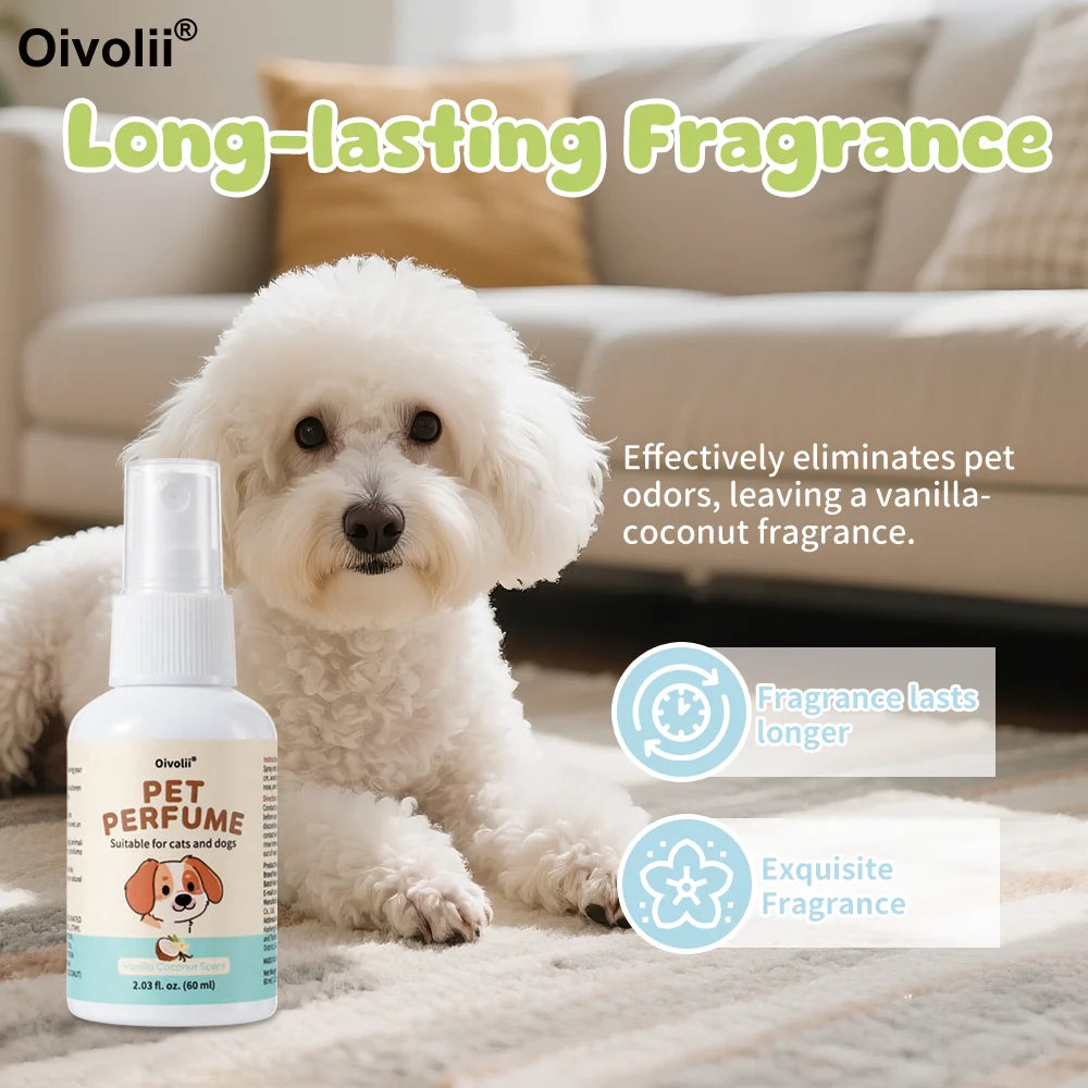 Vanilla Coconut Scent Pet Perfume Natural Formula Long Lasting Fragrance Gentle  For Pet Grooming And Home Use For Dogs And Cats