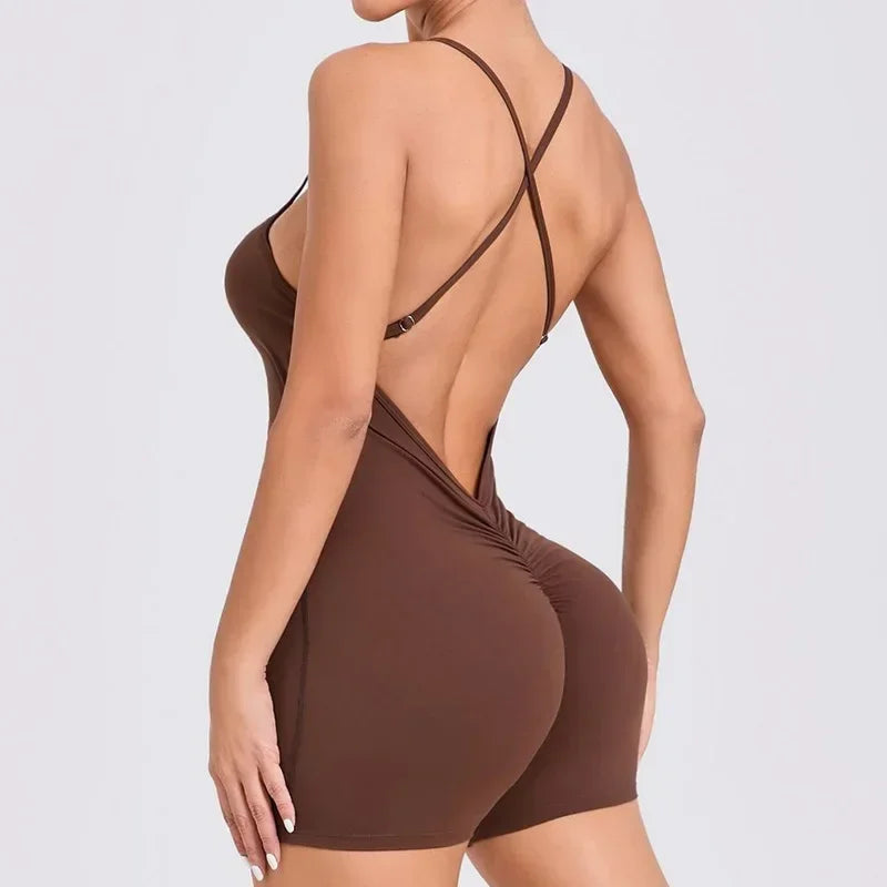 Cloud Rise Yoga SEXY Sports Jumpsuit Women Gym Fitness Playsuit Training Rompers Female Workout Bodysuits Lady Backless Overalls