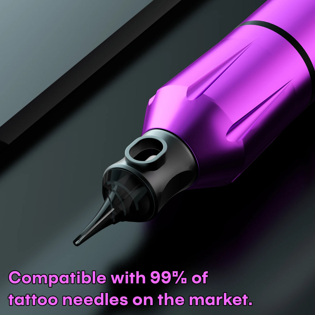 POSEIDON Tattoo Kit 20 V6 Tattoo Needles Tattoo Pen Kit For Permanent Makeup Tattoo Machine Kit Purple Wireless Tattoo Gun Kit
