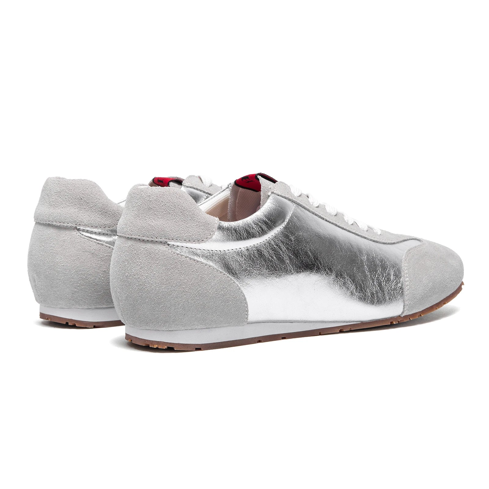 CHCH Women's Vulcanized Shoes 2025 Autumn New Silver Lace Lightweight Sports Shoes Outdoor Casual Shoes
