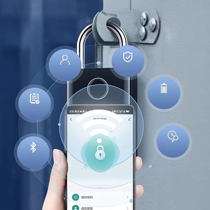 7/10mm Waterproof Tuya Padlock Fingerprint IC Card Password Electronic Lock Heavy duty Padlock for home Warehouse garage
