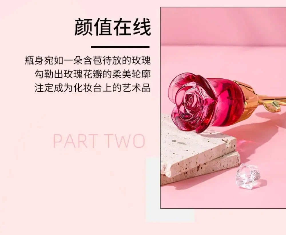 50ml WARMKISS Rose Shape Ladies Perfume Golden Stem Design Long Lasting Floral Eau De Toilette Valentine Birthday Gift