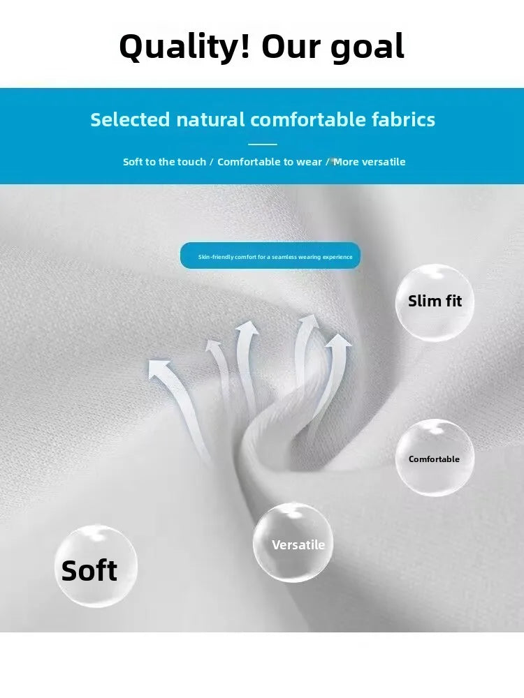Men's Casual Straight Leg Drawstring Sweatpants Versatile Leisure Long Trousers Student Sports Pants Polyester Fiber Elastic
