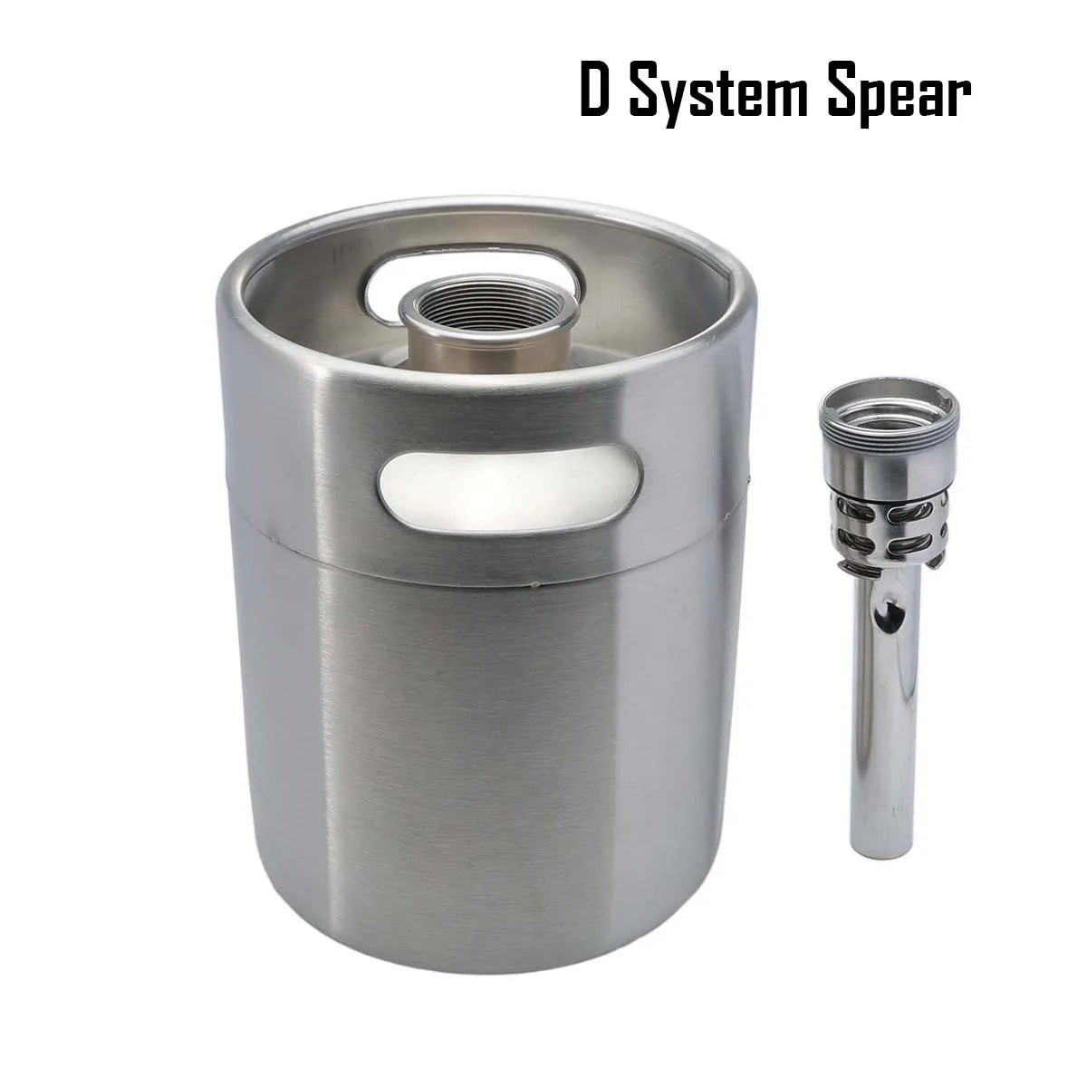 Mini Keg 5L/128OZ with Type S/D Spear Single Wall Portable Works Craft Beverage Kombucha Nitro Coffee Seltzer