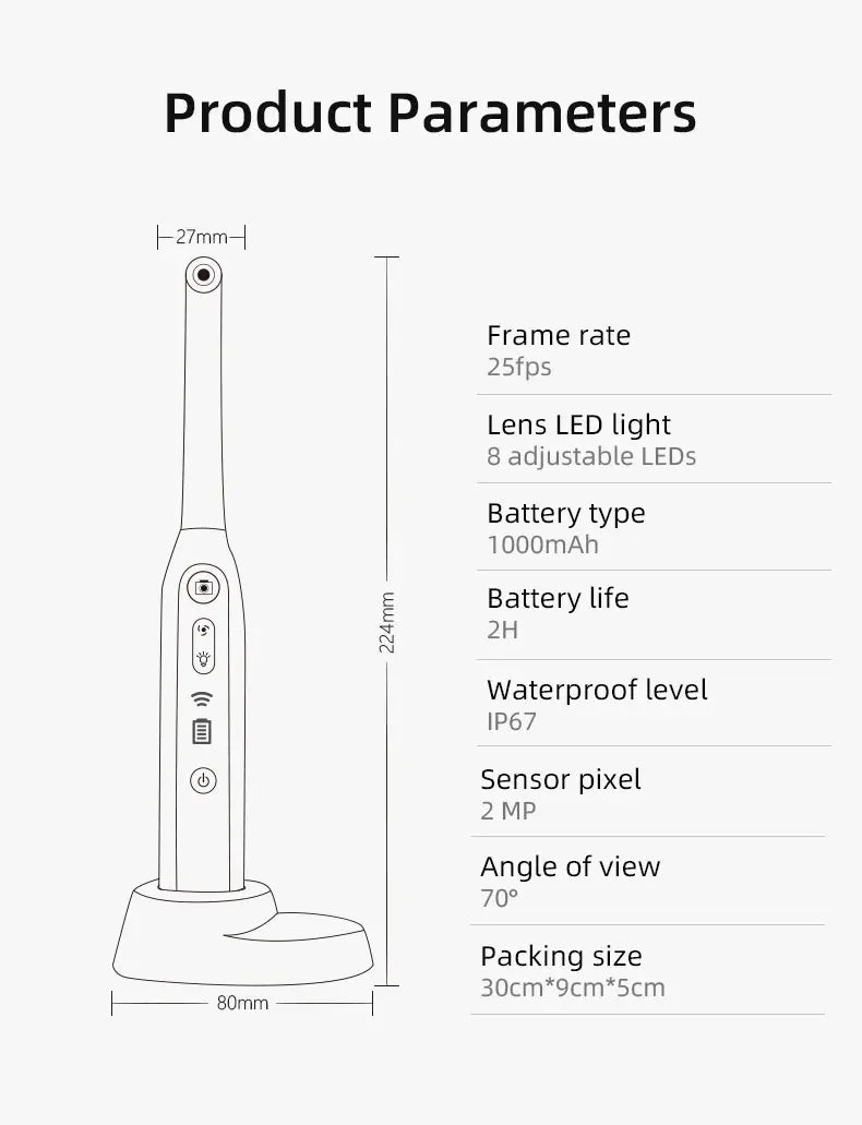 Endoscope Camera With 8 Adjustable LED Lights Visual Endoscope Camera Compatible With Android And IPhone,For Individuals Pet