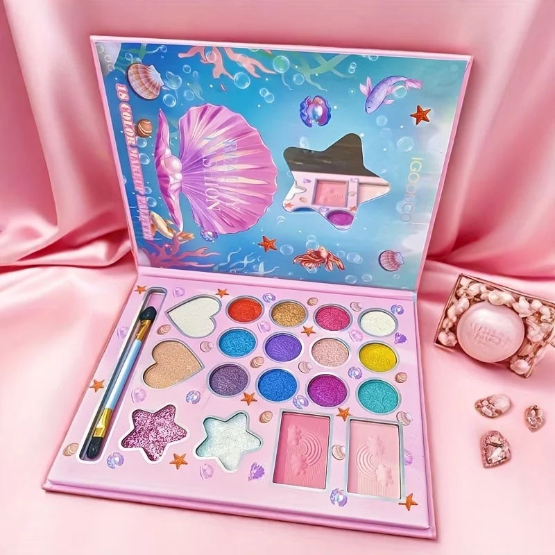 Women's Makeup Eye Shadow Palette,18 Color Cartoon Fashionable Pearlescent Matte Highlights Eyeshadow Palette Eye Makeup Gifts
