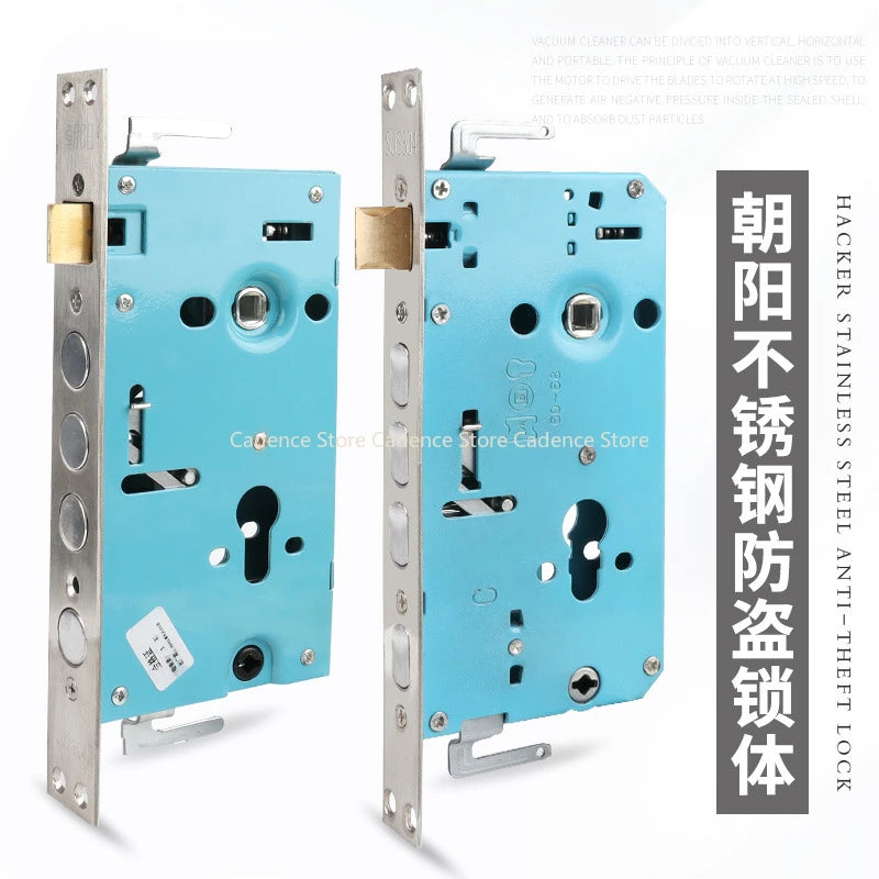 24x240 6068 Security Door Lock Body 304 Stainless Steel Internal Gear Structure Anti Stuck For Smart Fingerprint Lock