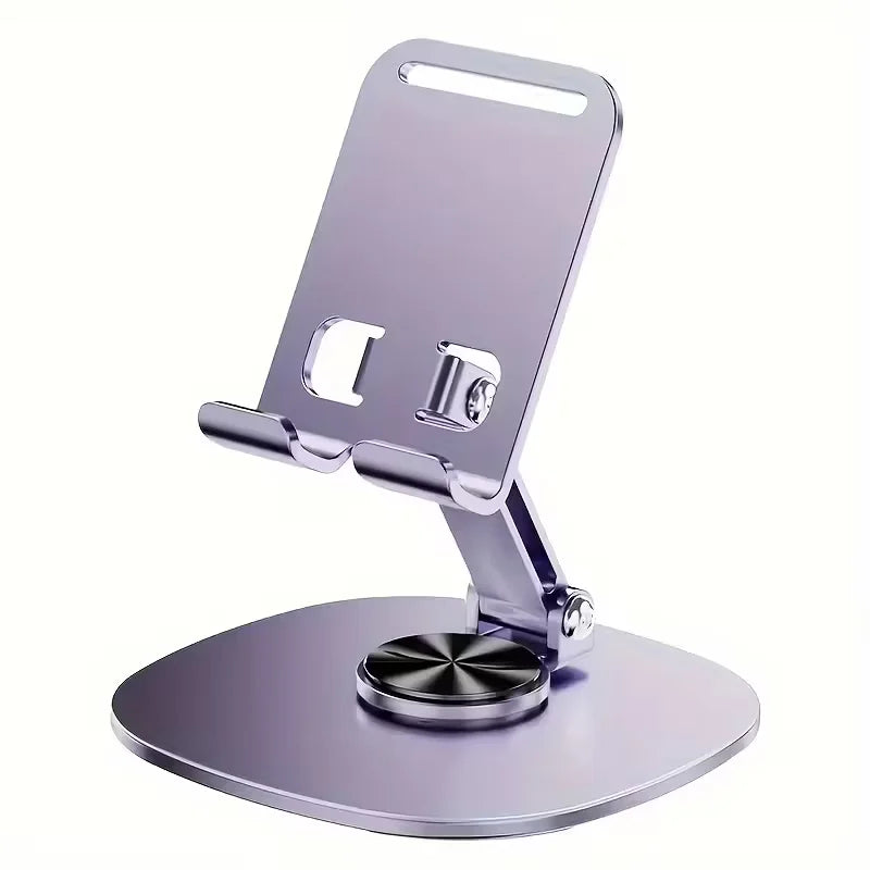 Aluminum Alloy Mobile Phone Stand - Waterproof 360° Rotatable Desktop Stand with 2-Position Adjustable Foldable Design