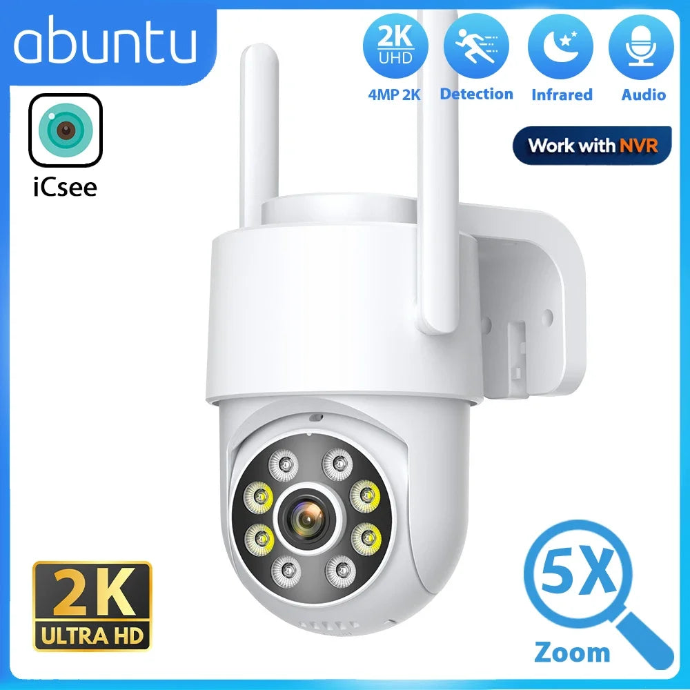4MP HD WIFI IP Camera Outdoor Security Color Night Vision 2MP Wireless Video Surveillance Cameras Smart Human Detection iCsee