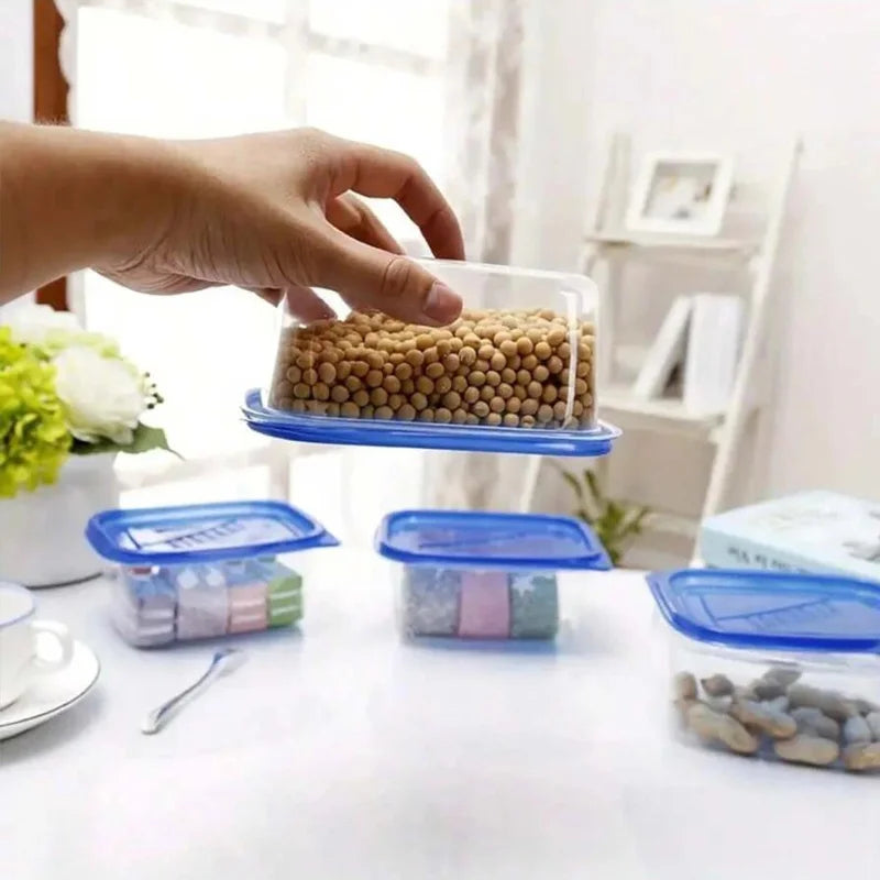 10pcs Stackable & Reusable Transparent Rectangular Food Storage Containers with Lids - Microwave, Refrigerator, and Freezer Safe