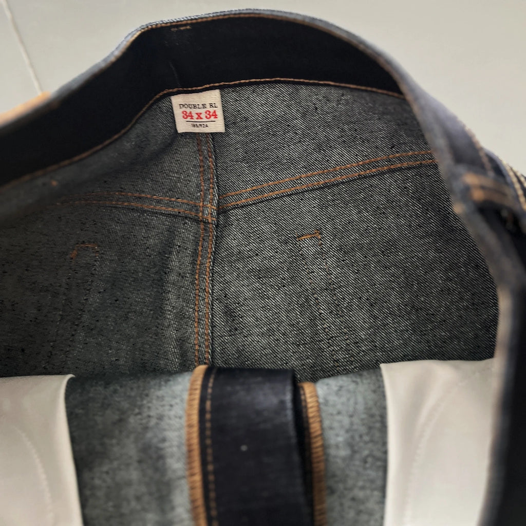 DOUBEL American Retro Ameika Vintage  Material 168 Oz Heavy Ear Denim Jeans Low Waist Zipper Cotton Straight Leg Spring