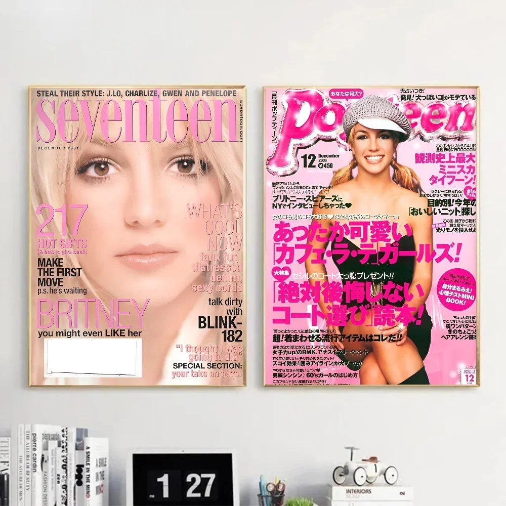 Retro Singer B-Britney S-Spears Wall Art Poster and Prints Canvas Painting Pictures Coffee House Bar Bedroom Office Home Decor