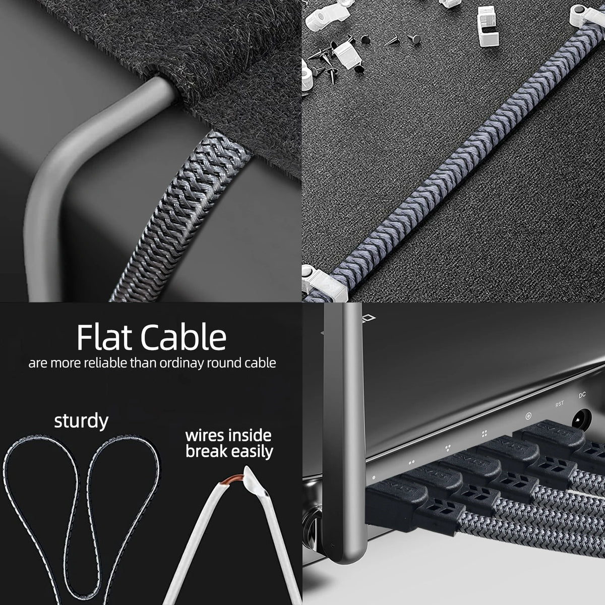 Ethernet Cable Cat 8 40Gbps Nylon Braided Flat LAN RJ45 Cable for Router Modem Laptop PC PS5 High Speed 1M 2M 8M 30M